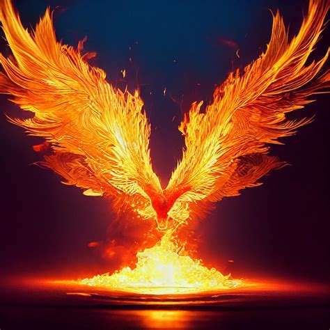 Premium Photo | Phoenix bird on fire mythological fenix bird with ...