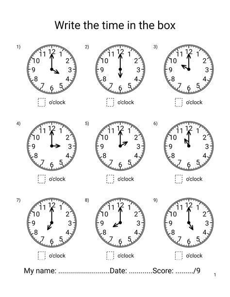 Time – Grade 1 Math Worksheets - Worksheets Library