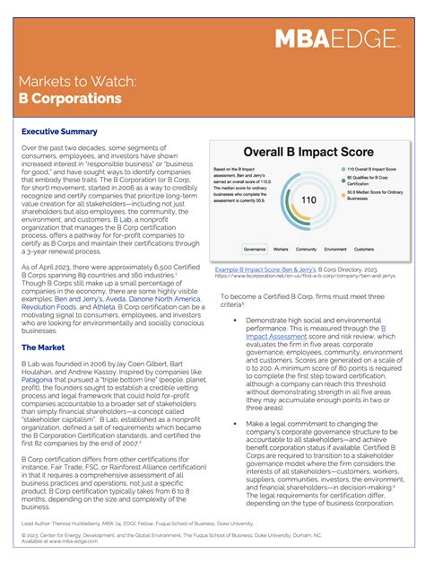 Markets to Watch: B Corporations – Yale School of the Environment | Office of Career and ...