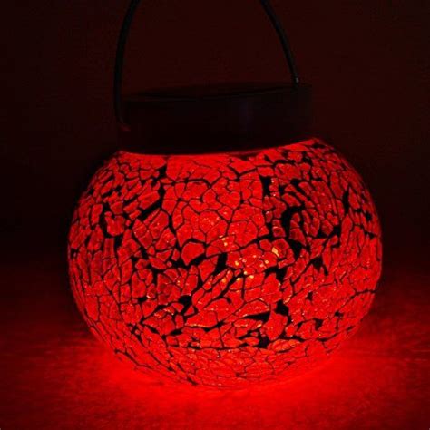 LiteFuze Mosaic Glass Rechargeable Solar Lamp Outdoor Garden Light ...