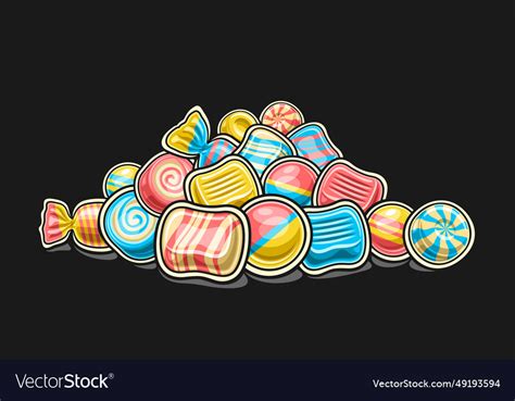 Candy pile Royalty Free Vector Image - VectorStock