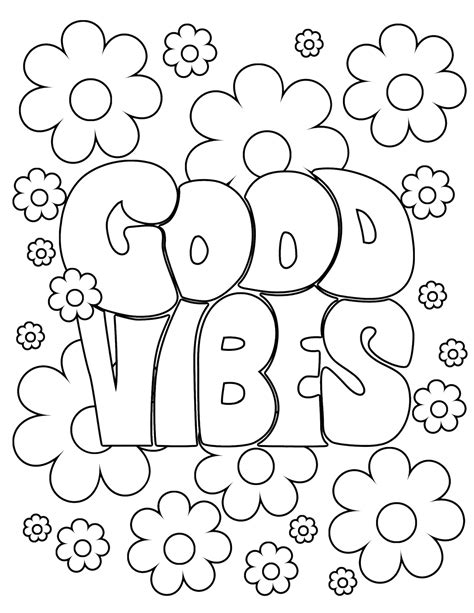 Good Vibes Coloring Sheet | Etsy