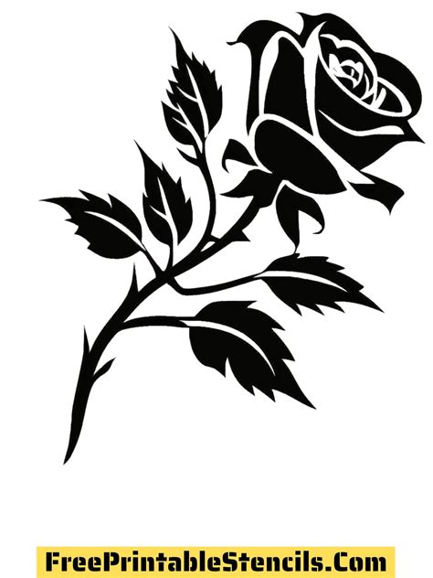 22 Free Printable Rose Stencils and Silhouettes