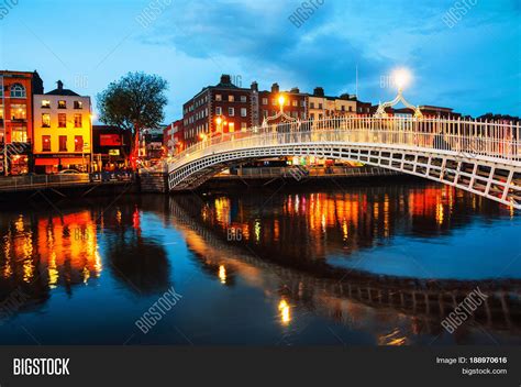 Dublin, Ireland. Night View Famous Image & Photo | Bigstock