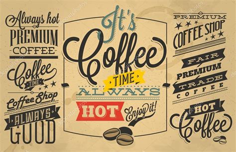 Coffee shop Labels with retro vintage styled design Stock Vector Image ...