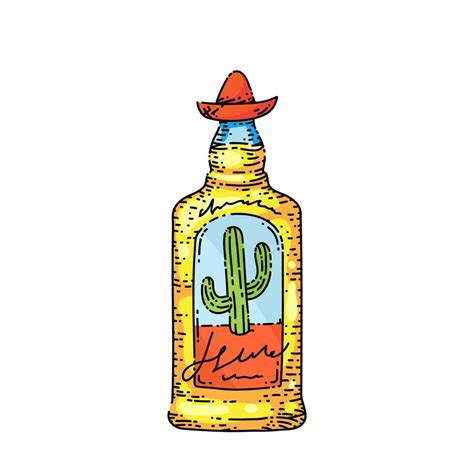 tequila bottle sketch hand drawn vector 17421144 Vector Art at Vecteezy