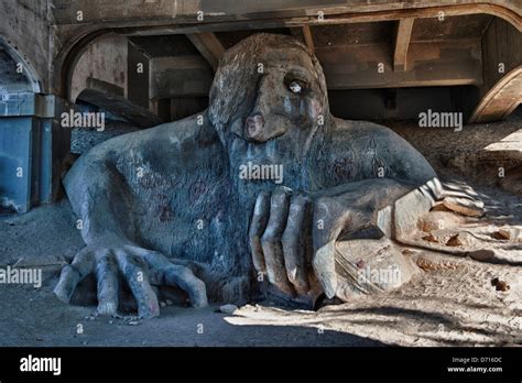 HDR photo of the Fremont Troll under the Aurora Bridge in Seattle’s ...