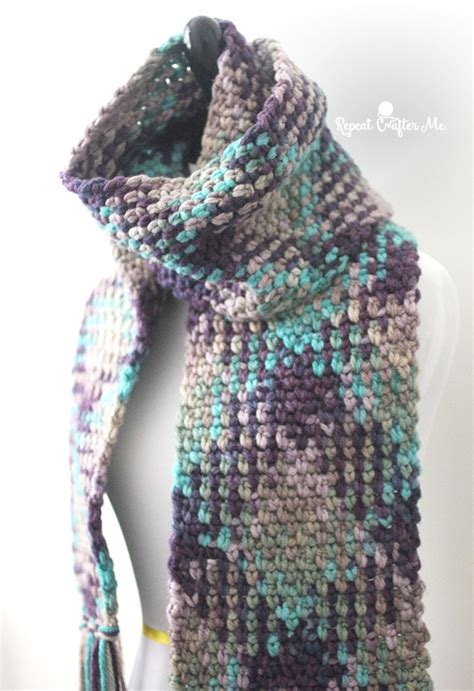 Crochet Planned Color Pooling Scarf - Repeat Crafter Me