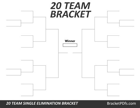 20 Team Bracket Single Elimination - Printable Bracket in 14 different ...