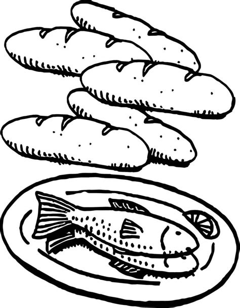 Beautiful 5 Loaves And 2 Fish Coloring Page – Wecoloringpage.com