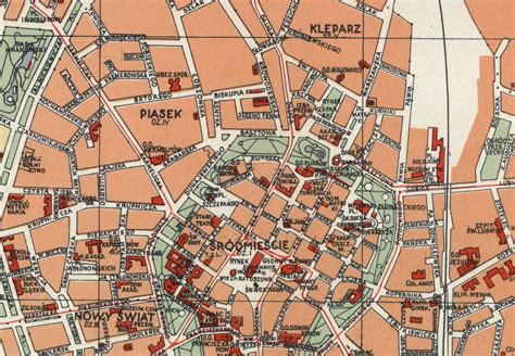 Kraków Map, Old Map of Kraków, Kraków Print, Krakow Plan, Krakow City ...