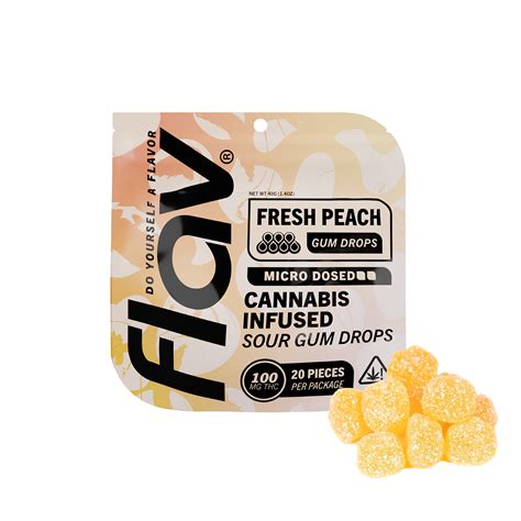 Fresh Peach Gummy Drop (20 piece 100mg bag) | Flav | Gummy Drop - Jane