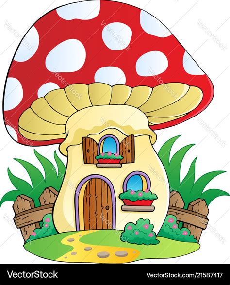 Cartoon mushroom house Royalty Free Vector Image