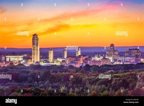 Albany, New York, USA city skyline at dusk Stock Photo - Alamy