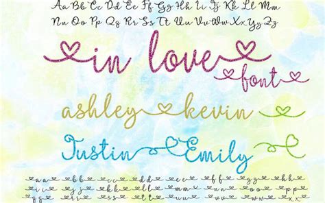 Cursive Hearts Font svg dxf eps studio v3 png cdr file | Etsy