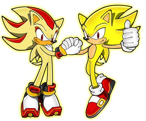 Super sonic and super shadow by daggerslashs on DeviantArt