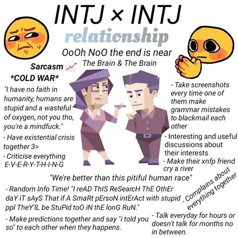 INTJ x INTJ Relationship | Intj personality, Mbti relationships, Intj