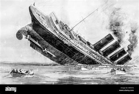 Sinking of the rms lusitania Black and White Stock Photos & Images - Alamy