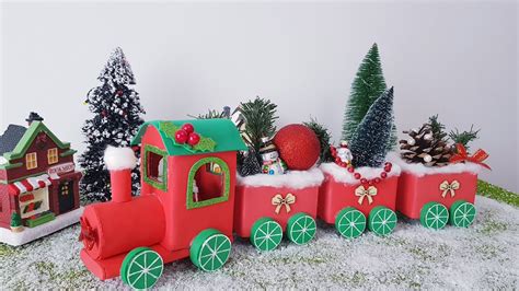 DIY: Christmas decoration. Handmade Christmas train. - YouTube