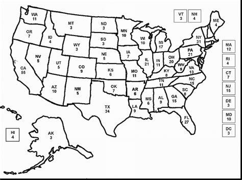 Map Of United States Black And White Printable