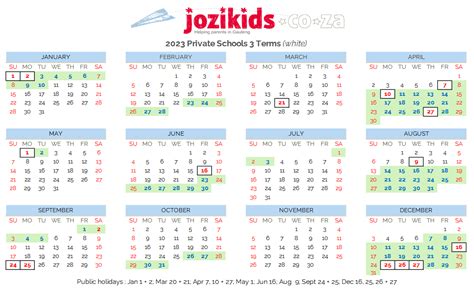 South Africa Holidays 2023 - Printable Template Calendar