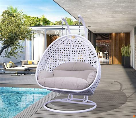 ANAYADECORE OUTDOOR FURNITURE DOUBLE SEATER HANGING SWING WITH STAND ...