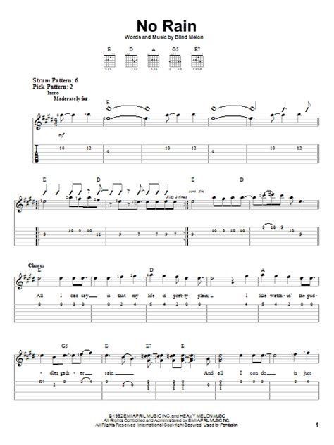 No Rain by Blind Melon - Easy Guitar Tab - Guitar Instructor