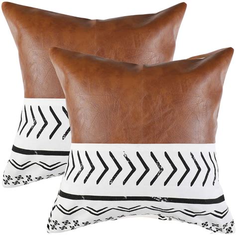 famibay Boho Couch Pillow Cover 18X18 Inch, Set of 2 Moroccan Natural ...