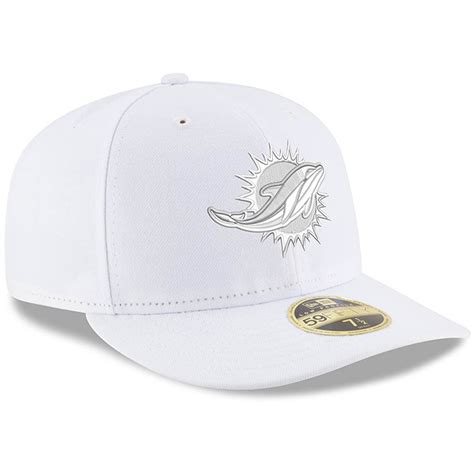 Men's New Era Miami Dolphins White on White Low Profile 59FIFTY Fitted ...