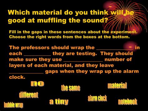 PPT - Which material is best for muffling sound? PowerPoint ...