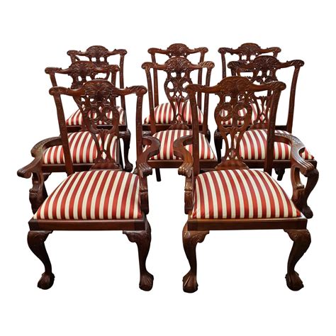 Vintage Chippendale Style Ball & Claw Dining Chairs - Princessantiques.net