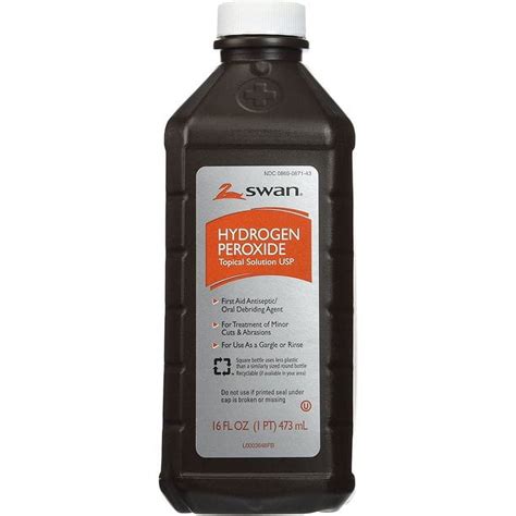 Swan Hydrogen Peroxide Topical Solution, Antiseptic USP 16 oz, Medical OTC - Walmart.com