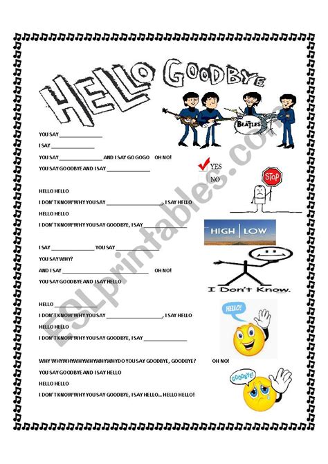 hello goodbye - ESL worksheet by gerrieherrie