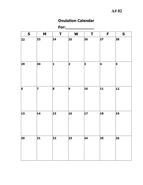 Ovulation Calendar - download free documents for PDF, Word and Excel