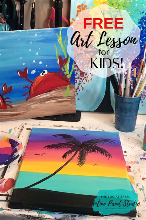 Free Kids Paint Lesson! | Kids canvas art, Kids painting class ...