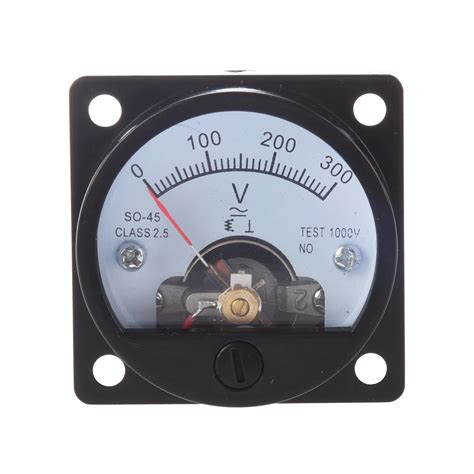 AC 0 300V Round Analog Dial Panel Meter Voltmeter Gauge Black-in ...