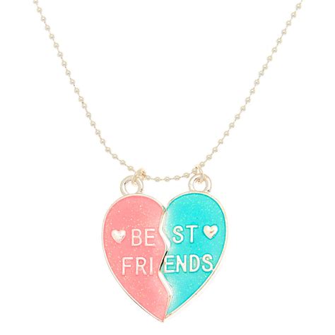 Best Friends Glow In The Dark Heart Pendant Necklaces - 2 Pack | Friend ...