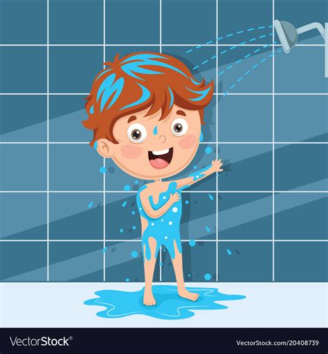 Kid bathing Royalty Free Vector Image - VectorStock