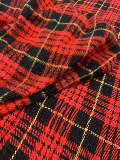 Large Plaid Fabric. 1/2 yd. Red Plaid Fabric. Plaid Blanket | Etsy