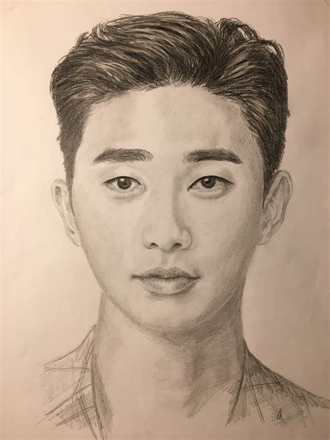 Park Seo-joon Kpop Drawings, Easy Drawings, Pencil Portrait, Portrait ...
