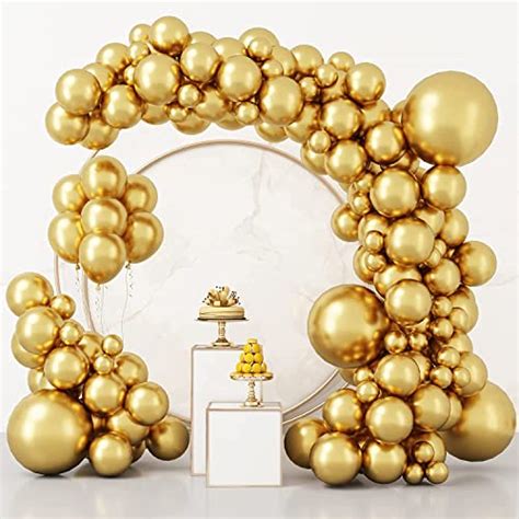 Party Propz Golden Metallic Balloons - 50Pcs Gold Metallic Balloons ...