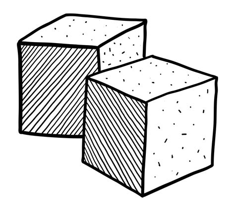 VECTOR ILLUSTRATION OF SUGAR CUBES ISOLATED ON A WHITE BACKGROUND. DOODLE DRAWING BY HAND ...