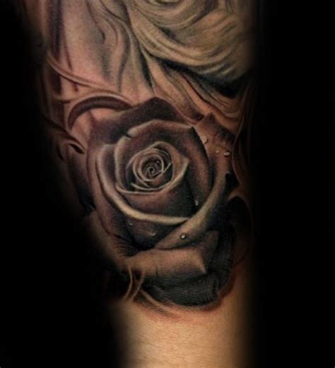 90 Realistic Rose Tattoo Designs For Men - Floral Ink Ideas | Black and ...