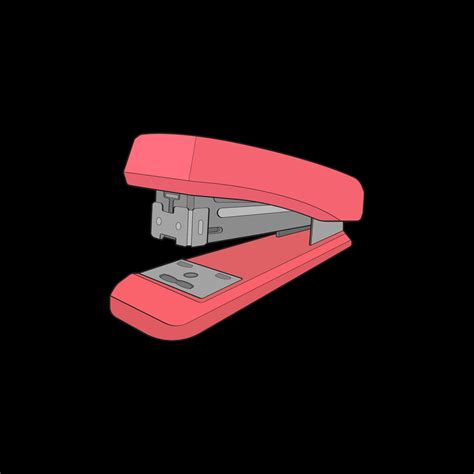 stapler in vector art style, isolated on black background. stapler in ...