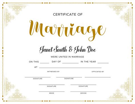 Editable Marriage Certificate. Editable Printable Wedding Certificate ...