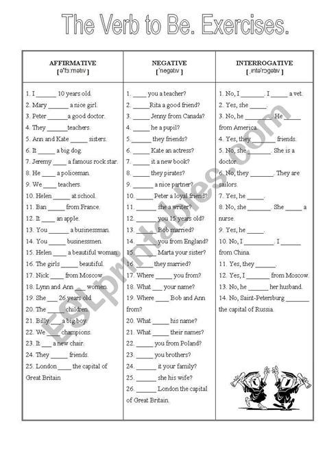 The Verb To Be. Exercises. - ESL worksheet by Finpi