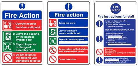 examples of fire action notices | Fire safety, Fire risk assessment ...