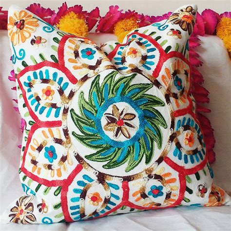 Indian Handmade Suzani Cushion Covers Decorative Pillow Cases - Etsy