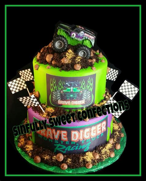 Grave Digger Birthday Cake | Digger birthday cake, Digger cake, Digger birthday