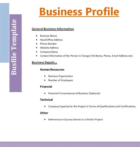 Business Profile Template | Free Printable Word Templates,